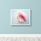 Queen Conch Shell op Bahamas Beach Canvas Afdruk (Insitu (Houten vloer))