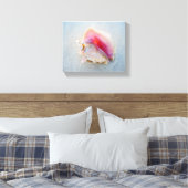 Queen Conch Shell op Bahamas Beach Canvas Afdruk (Insitu (Slaapkamer))