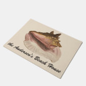 Queen Conch Shell Seashell,  zeeleven Deurmat (Schuin)