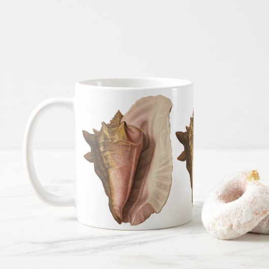Queen Conch Shell Seashell,  zeeleven Koffiemok (Met donut)
