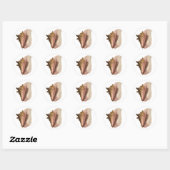 Queen Conch Shell Seashell,  zeeleven Ronde Sticker (Vel)