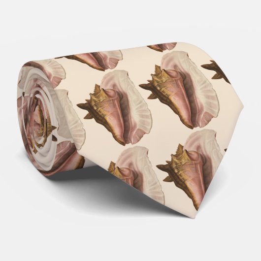Queen Conch Shell Seashell, zeeleven Stropdas (Opgerold)