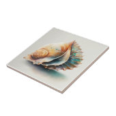 Queen Conch Shell, Waterverf, keramische Tegel Tegeltje (Zijkant)
