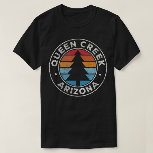 Queen Creek Arizona AZ  Grafisch Retro 70's T-shirt (Design voorkant)