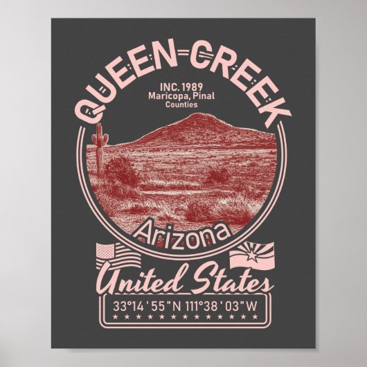 QUEEN CREEK ARIZONA - HOOGWAY COUNTRYSIDE POSTER (Voorkant)