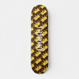 Queen Crown Gold Black Skateboard