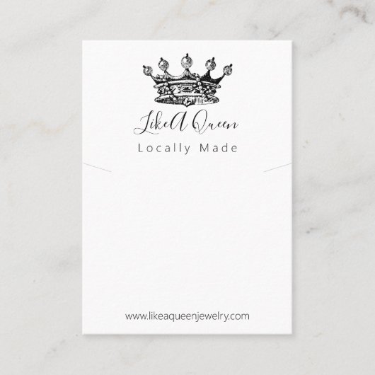 Queen Crown Handgemaakte Sieraden Ketting Hanger Visitekaartje (Voorkant)