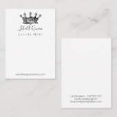 Queen Crown Handgemaakte Sieraden Ketting Hanger Visitekaartje (Voorkant / Achterkant)