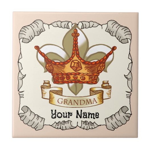 Queen Crown Oma tegel Tegeltje (Voorkant)