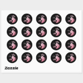 Queen Crown Roze Glitter Zwart Gelukkige Verjaarda Ronde Sticker (Vel)