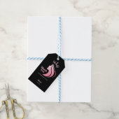 Queen Crown Roze Glitter Zwart Verjaardag Dank u Cadeaulabel (Met Touw)