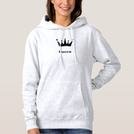 Queen Custom Tekst Crown Hoodie Ash Sweatshirt