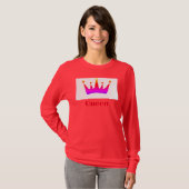 Queen Custom Tekst Kroon Afbeelding Diep Rood Lang T-shirt (Voorkant volledig)
