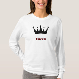 Queen Custom Tekst Kroon Afbeelding Wit Lange Mouw T-shirt