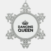 QUEEN DANCING TIN SNEEUWVLOK ORNAMENT (Voorkant)