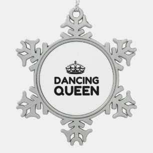 QUEEN DANCING TIN SNEEUWVLOK ORNAMENT