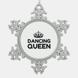 QUEEN DANCING TIN SNEEUWVLOK ORNAMENT