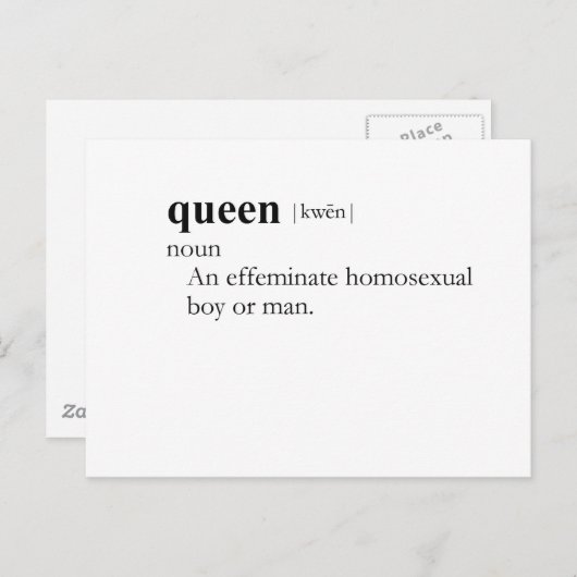 QUEEN (definitie) Briefkaart (Voorkant / Achterkant)