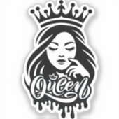 Queen Design – Elegant Royal Crown Sticker (Voorkant)