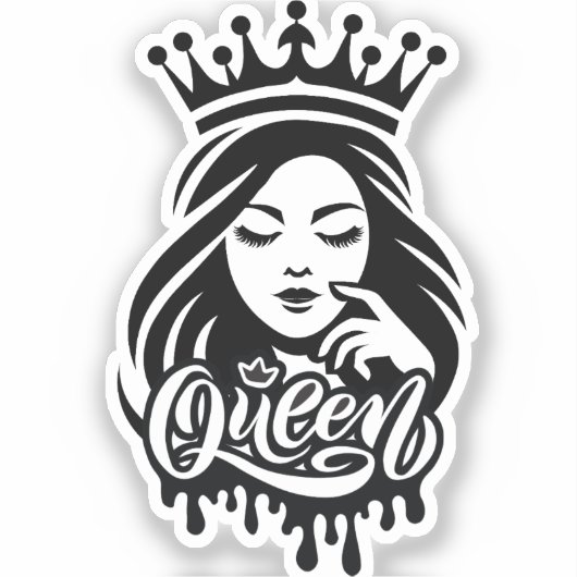 Queen Design – Elegant Royal Crown Sticker (Voorkant)