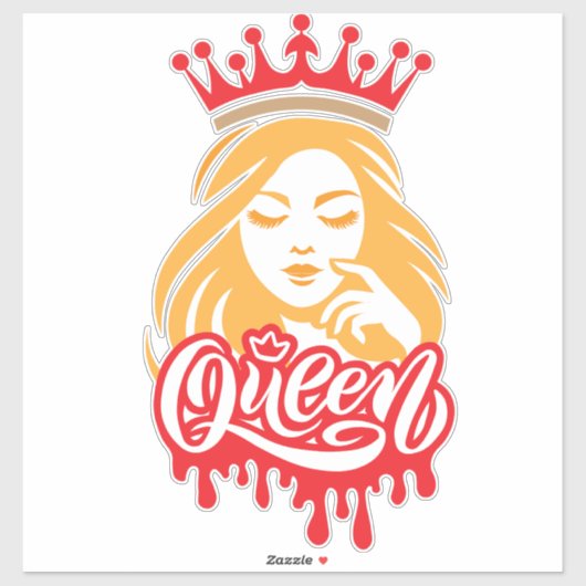 Queen Design – Elegant Royal Crown Sticker (Vel)