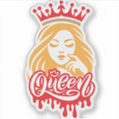 Queen Design – Elegant Royal Crown Sticker (Voorkant)