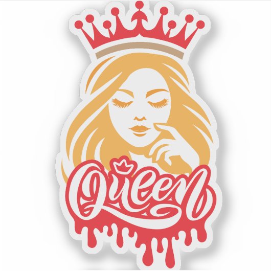 Queen Design – Elegant Royal Crown Sticker (Voorkant)