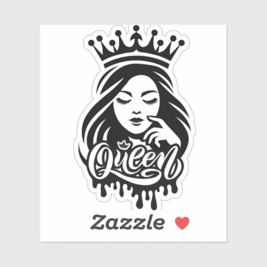 Queen Design – Elegant Royal Crown Sticker (Vel)