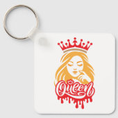 Queen Design – Elegant Royal Crown Typography for Sleutelhanger (Voorkant)