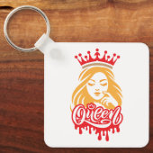 Queen Design – Elegant Royal Crown Typography for  Sleutelhanger (Voorkant)