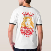 Queen Design – Elegant Royal Crown Typography for  T-shirt (Achterkant volledig)
