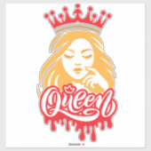 Queen Design – Elegante Koninklijke Kroon Sticker (Vel)