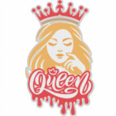 Queen Design – Elegante Koninklijke Kroon Sticker (Voorkant)