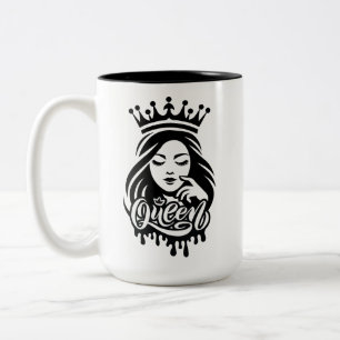 Queen Design – Elegante Koninklijke Kroon Tweekleurige Koffiemok
