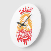 Queen Design – Elegante Koninklijke Kroon Typograf Grote Klok (Hoek)