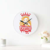 Queen Design – Elegante Koninklijke Kroon Typograf Grote Klok (Huis)