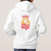 Queen Design – Elegante Koninklijke Kroon Typograf Hoodie (Achterkant)