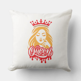 Queen Design – Elegante Koninklijke Kroon Typograf Kussen