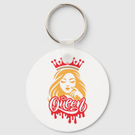 Queen Design – Elegante Koninklijke Kroon Typograf Sleutelhanger