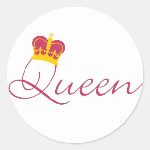 Queen Design Ronde Sticker
