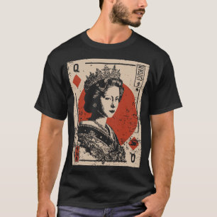 Queen Diamonds Spelen Kaart Regal Design T-shirt