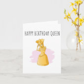 Queen Elegant Birthday Kaart (Gele Bloem)