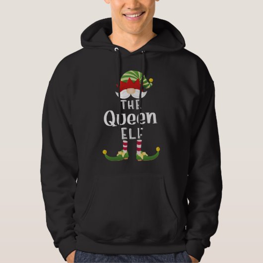 Queen Elf kerstfeest Funny Pajama Partij Hoodie (Voorkant)