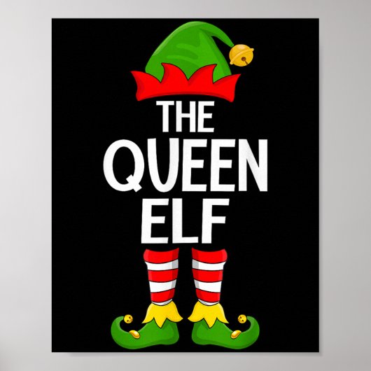Queen Elf Kerstmis Matching Family Elf Squad Kerst Poster (Voorkant)