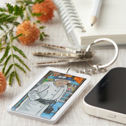 Queen Elizabeth At Paddington Station Sleutelhanger (Voorkant Rechts)
