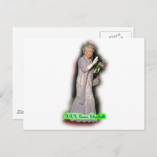 QUEEN Elizabeth Briefkaart (Voorkant / Achterkant)
