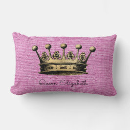 Queen Elizabeth Custom Name Royal Gold Crown Kussen
