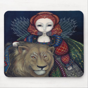 "Queen Elizabeth en a Lion" Mousepad Muismat