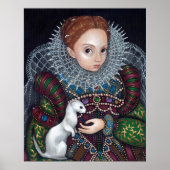 Queen Elizabeth en een Ermine Art Print tudor (Voorkant)