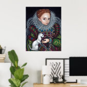 Queen Elizabeth en een Ermine Art Print tudor (Thuiskantoor)